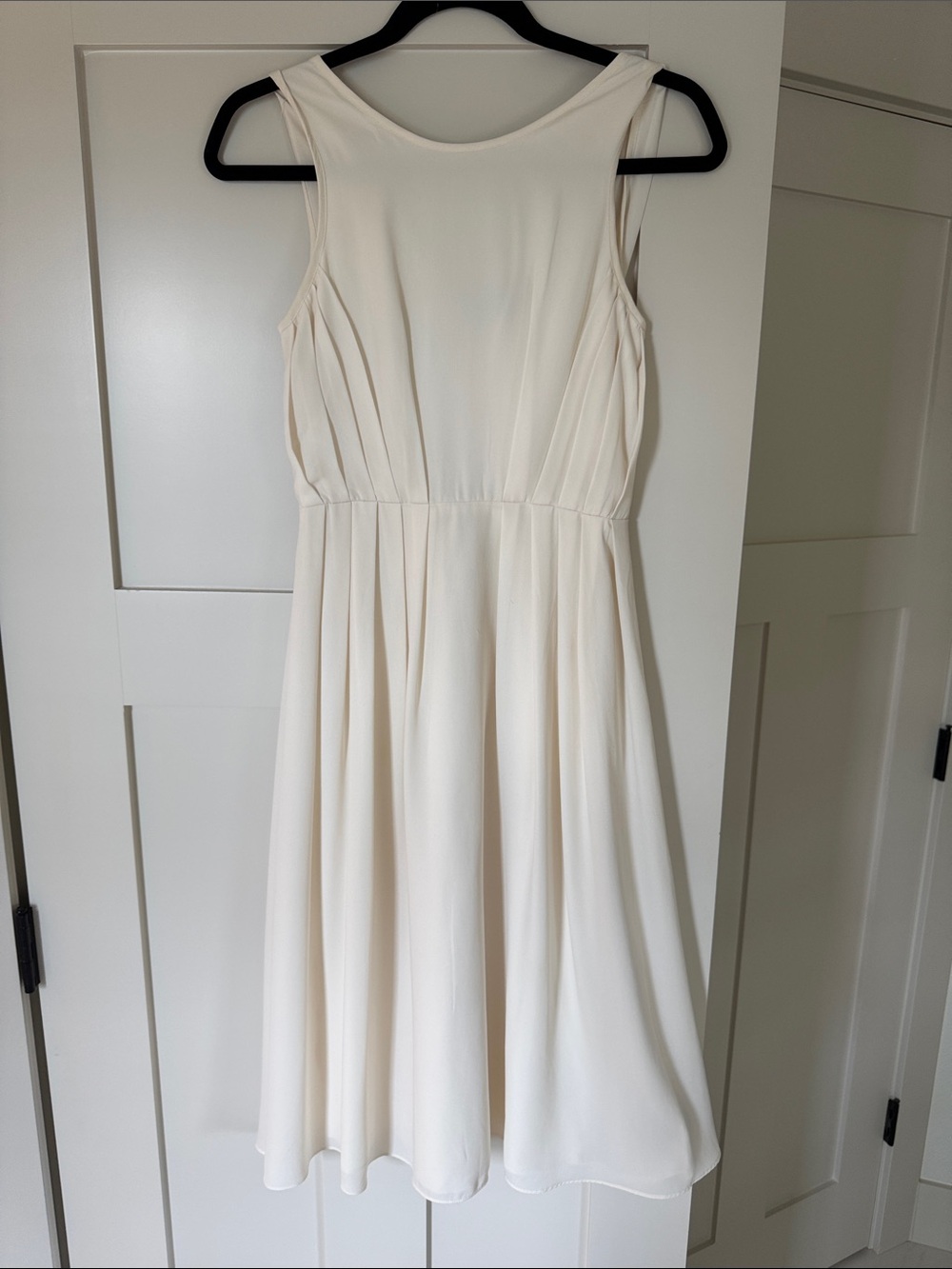 Topshop Cream Sleeveless Midi A-Line Dress